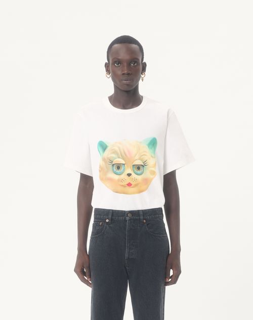 Valentino - Valentino Cotton T-shirt With Le Chat De La Maison Print - Ivory - Man - T-shirts And Sweatshirts